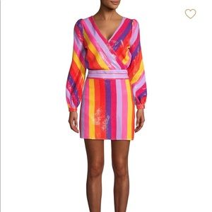 Olivia Rubin Libby Rainbow Stripe Sequin top skirt